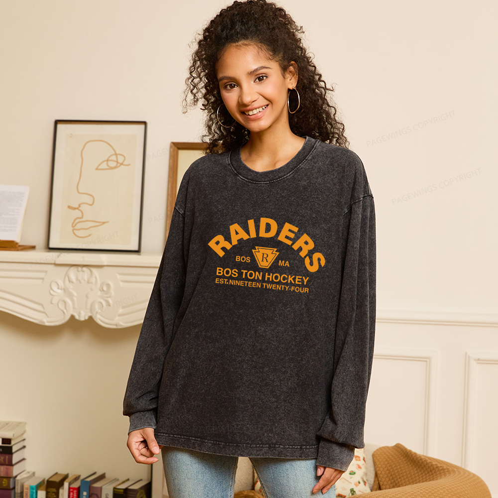 Pagewings Romance Book Unisex Washed Long Sleeve T-shirt