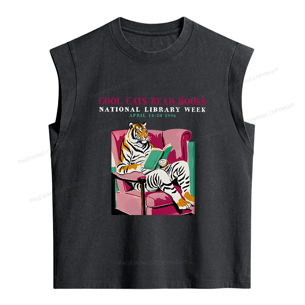 Pagewings Library Week Poster 1996 Women's Washed Tank Top
