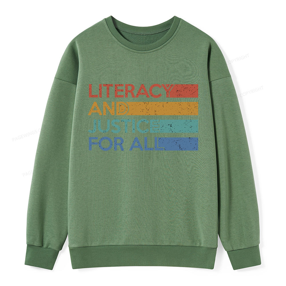 Pagewing Literacy and Justice For All Unisex Classic Sweatshirt
