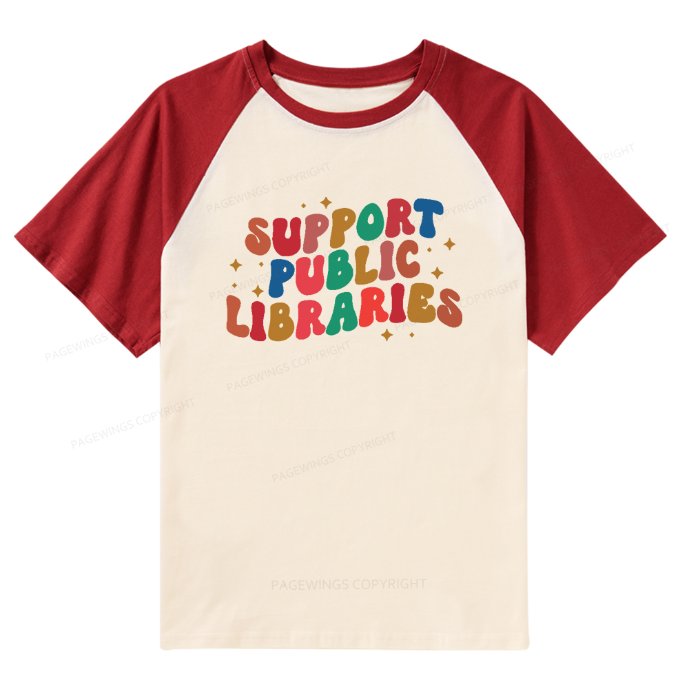Pagewings Public Library Sweatshirt Raglan T-shirt