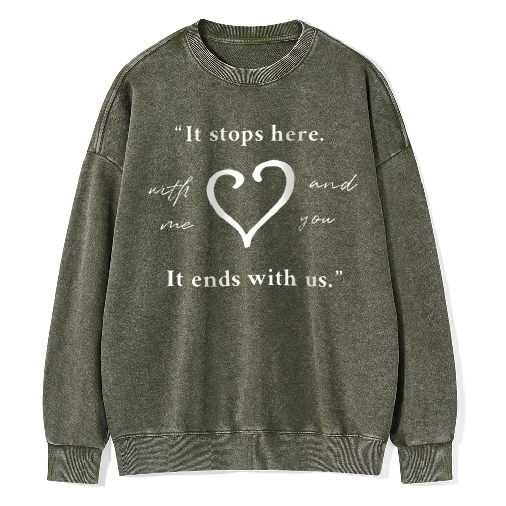 Pagewings It Ends With Us Colleen Hoove Unisex Washed Sweatshirt