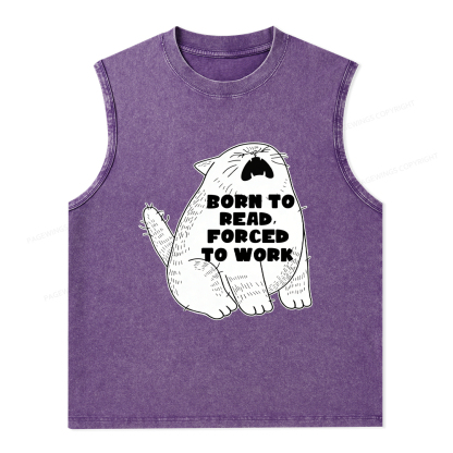 Pagewings Born To Read Forced To Work Unisex Washed Tank Top