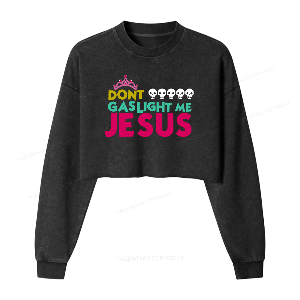 Pagewings Sci-Fi Bookish Washed Crop Sweatshirt