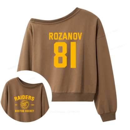 Pagewings Romance Novel Lover Women Off  Shoulder Sweatshirt