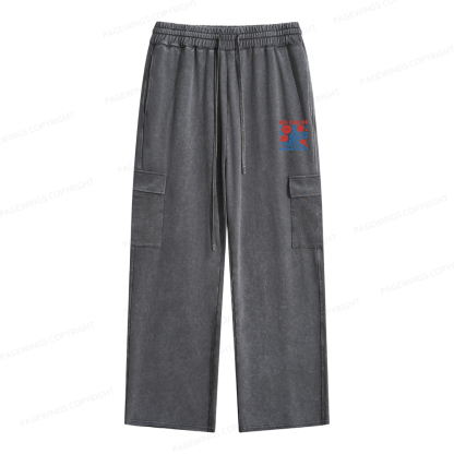 Pagewings Big Fan Of Human Rights Unisex Washed Cargo Sweatpants