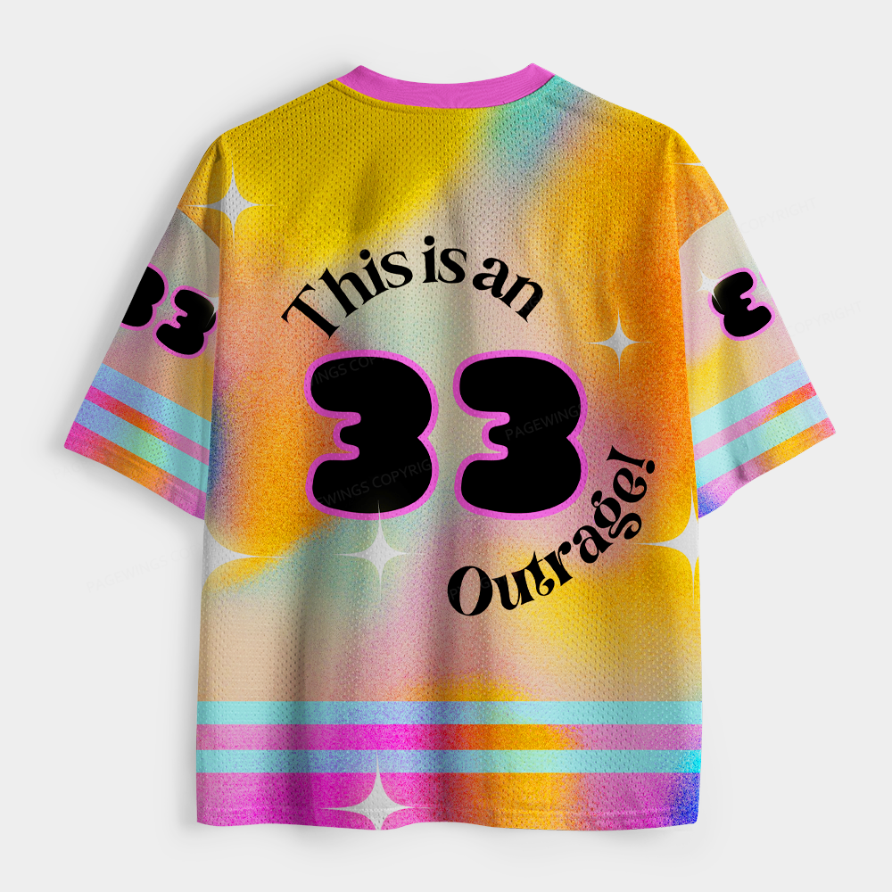Pagewings This Is An Outrage Unisex Mesh Jersey
