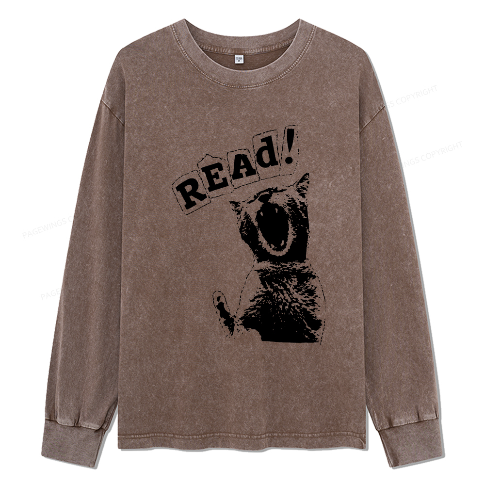 Pagewings Read Unisex Washed Long Sleeve T-shirt