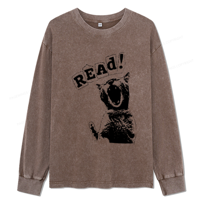 Pagewings Read Unisex Washed Long Sleeve T-shirt