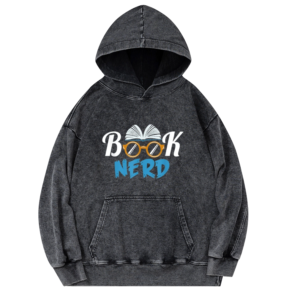 Pagewings Book Nerd Unisex Washed Hoodie