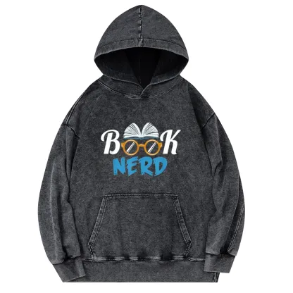 Pagewings Book Nerd Unisex Washed Hoodie