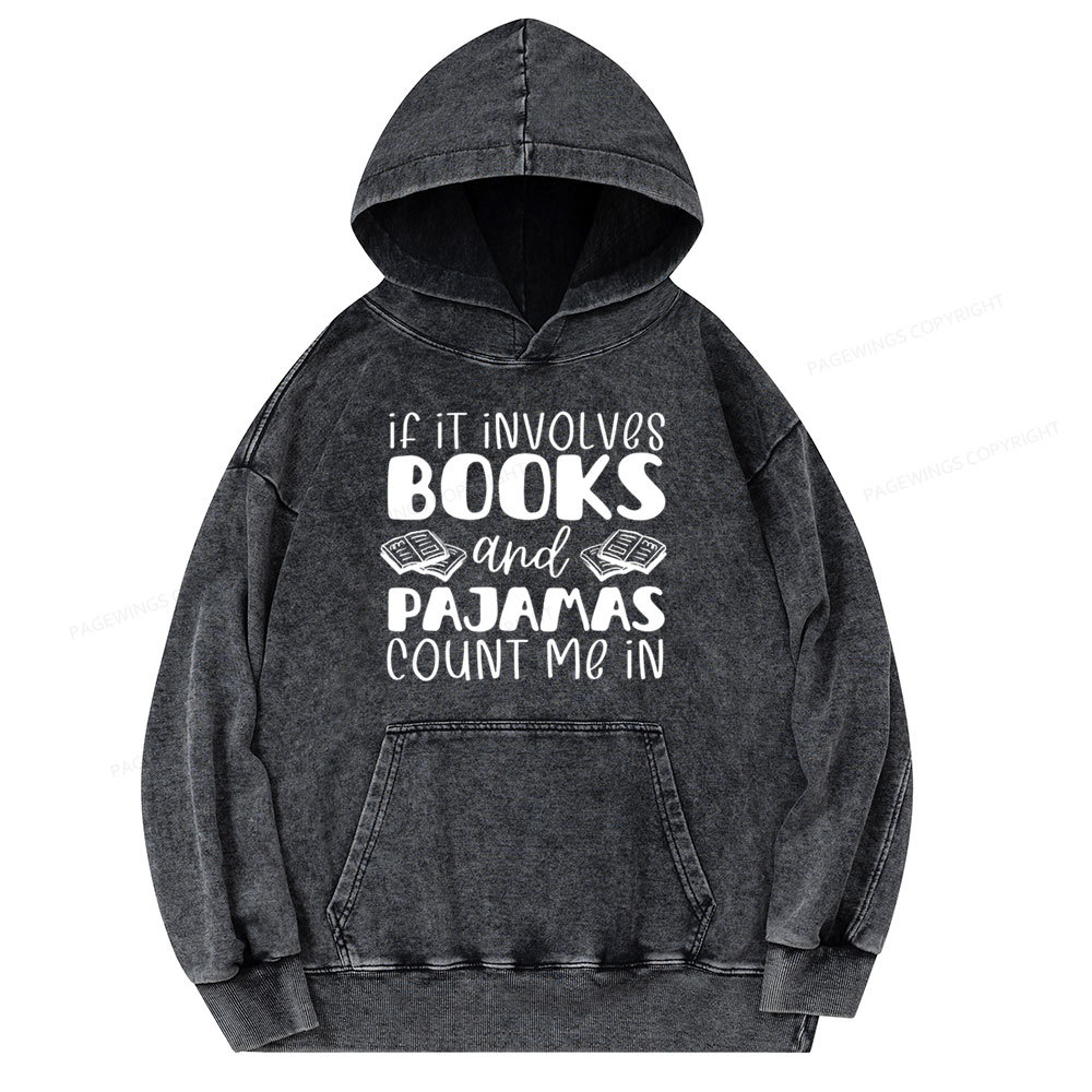 Pagewings Books And Pajamas Unisex Washed Hoodie
