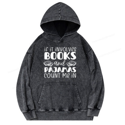 Pagewings Books And Pajamas Unisex Washed Hoodie