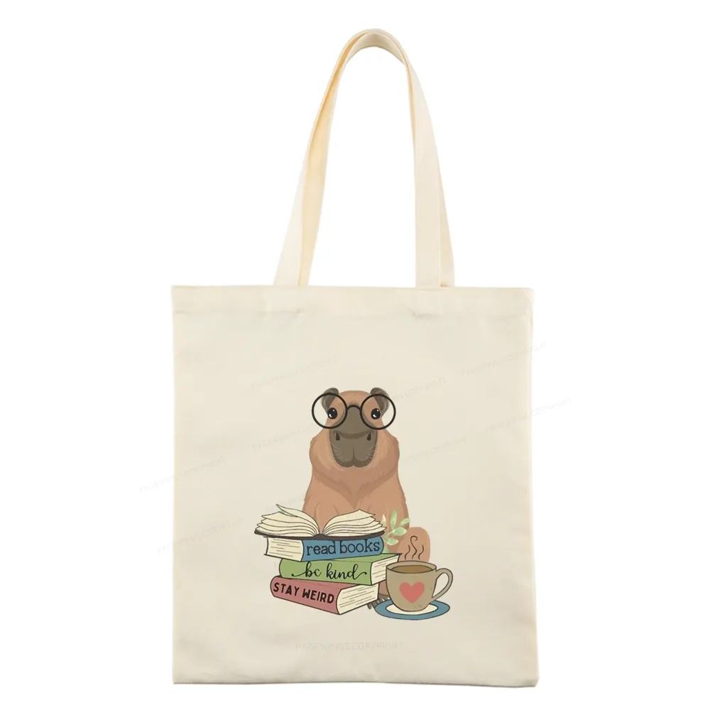 Pagewings Capybara Reading Tote Bag