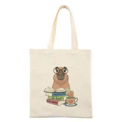 Pagewings Capybara Reading Tote Bag