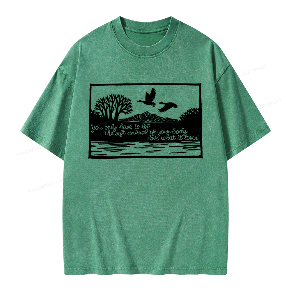Pagewings Literary Poetry Unisex Washed T-shirt