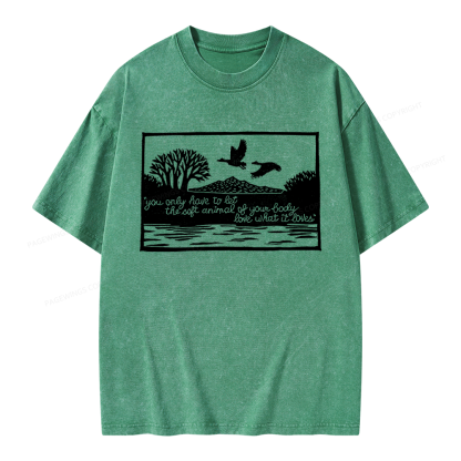 Pagewings Literary Poetry Unisex Washed T-shirt