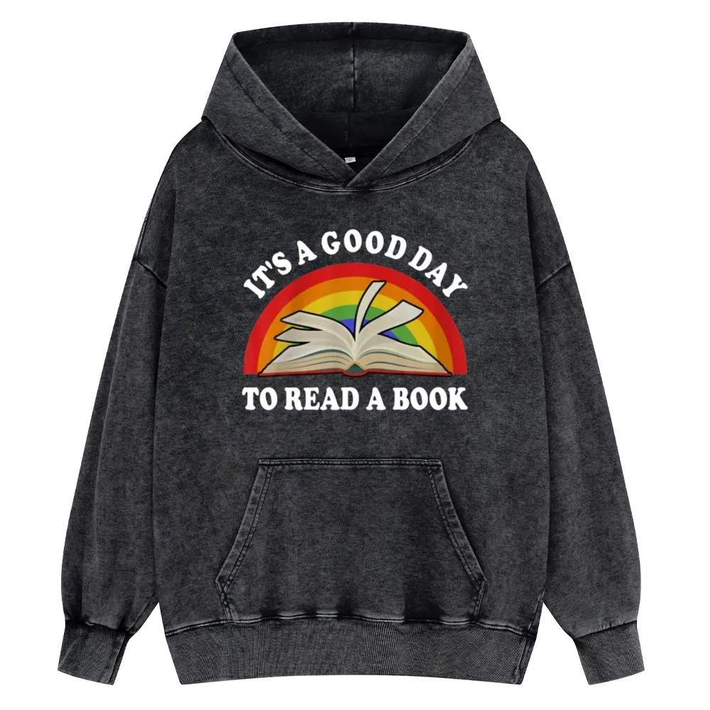 Pagewings It‘s A Good Day To Read A Book Unisex Washed Hoodie