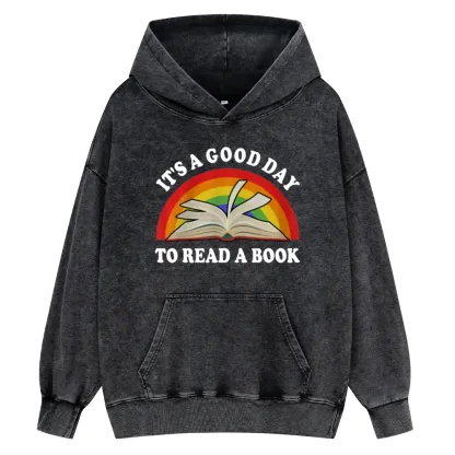 Pagewings It‘s A Good Day To Read A Book Unisex Washed Hoodie
