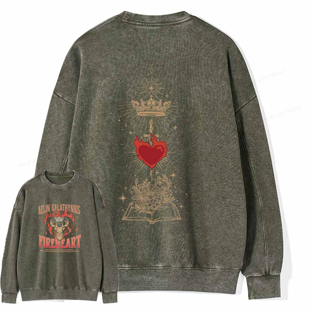 Pagewings Aelin Galathynius Fireheart Shirt Unisex Washed Sweatshirt