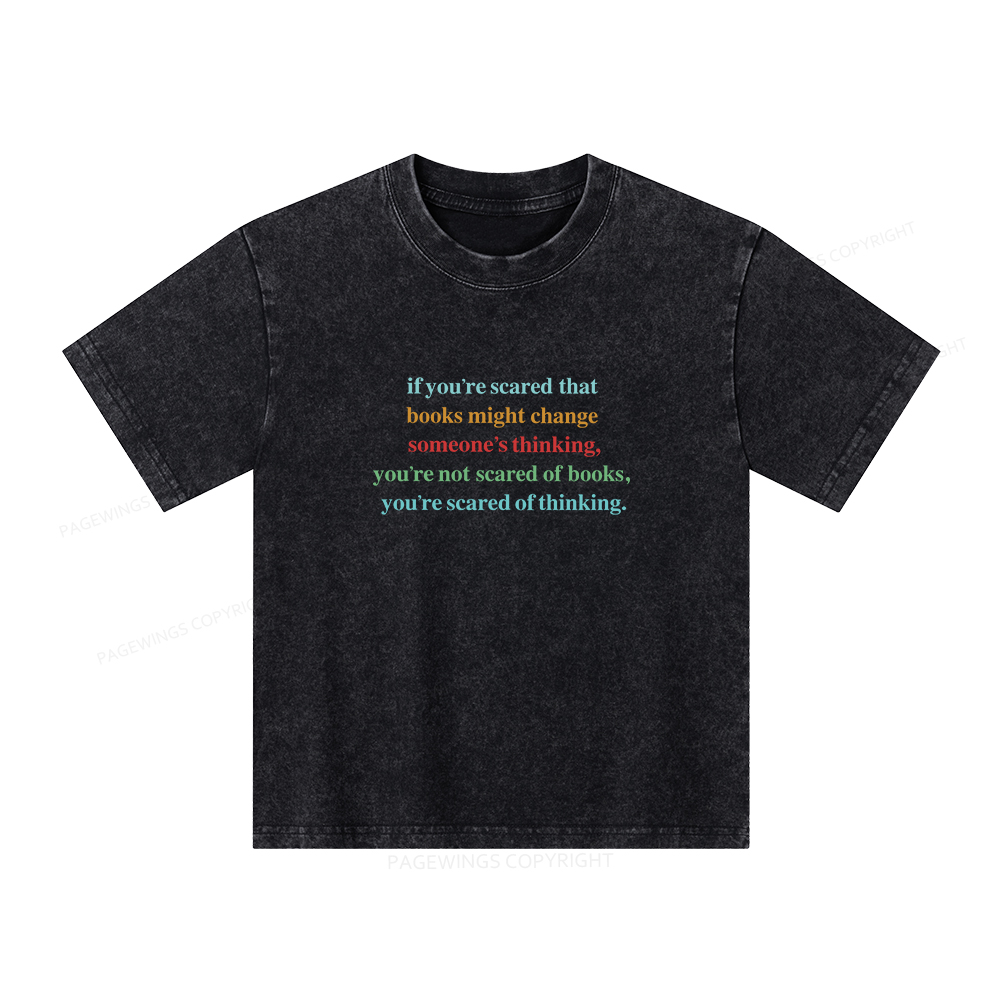 Pagewings Censorship Social Justice Shirt Booktrovert Unisex Kids Washed T-shirt