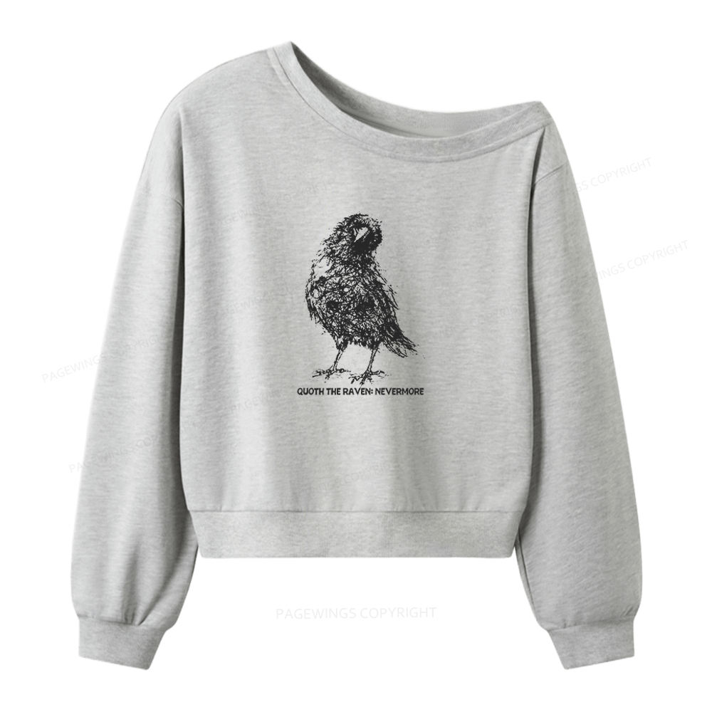 Pagewings Nevermore Crow Women Off Shoulder Sweatshirt