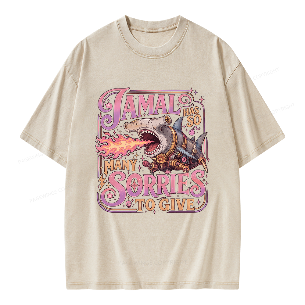 Pagewings So Many Sorries To Give Unisex Washed T-shirt