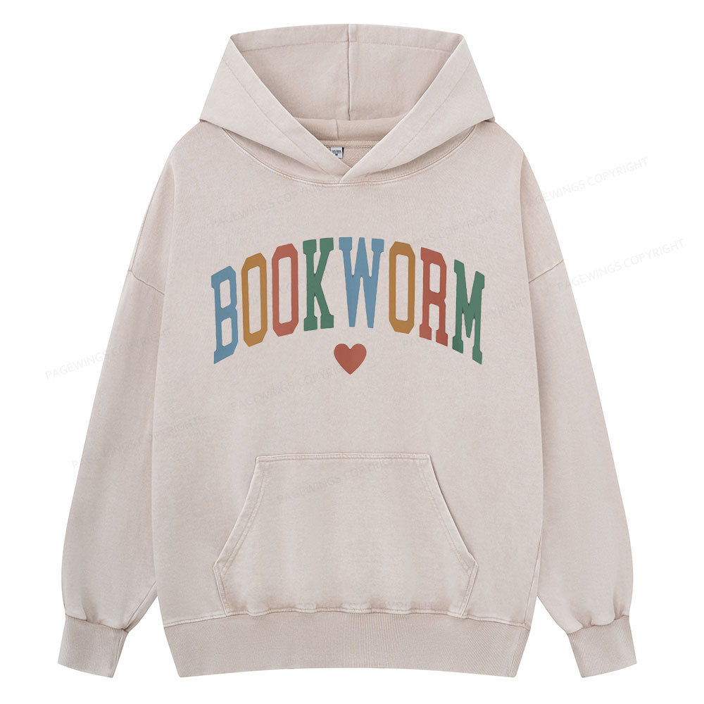 Pagewings Bookworm Unisex Washed Hoodie