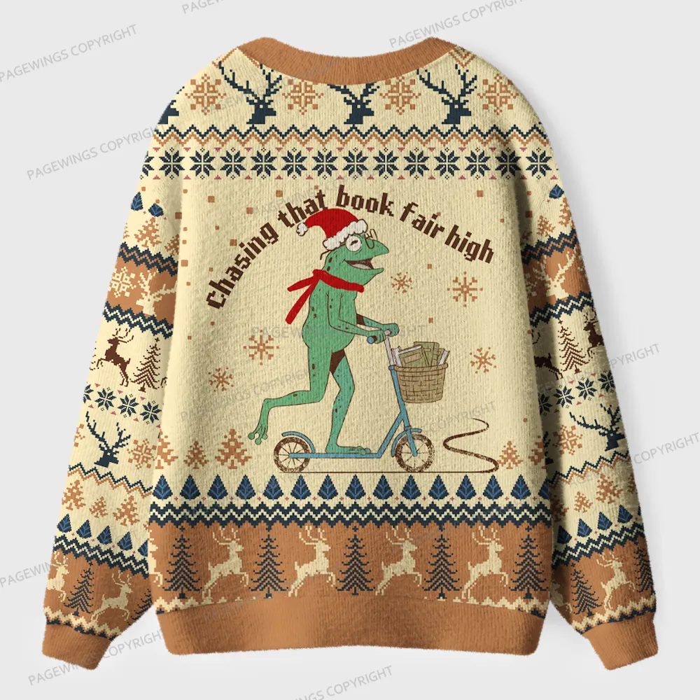 Pagewings Don’t Look For Logic In Breaking That Book Unisex Ugly Cardigan Sweaters