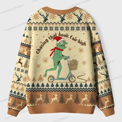 Pagewings Don’t Look For Logic In Breaking That Book Unisex Ugly Cardigan Sweaters