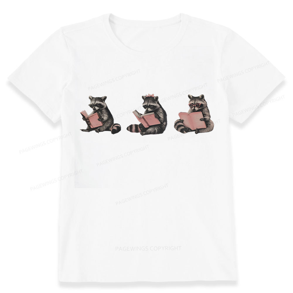 Pagewings Funny Raccoon Bookish Gift Unisex Classic T-shirt
