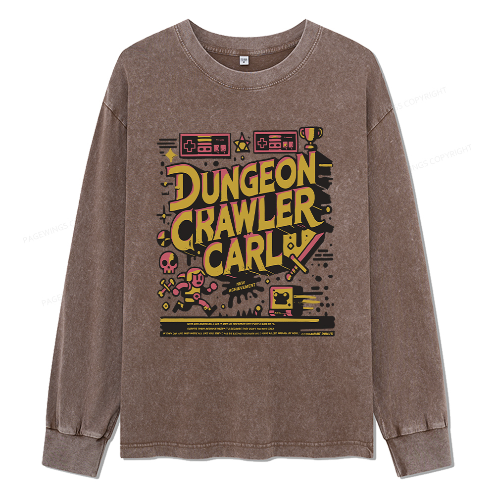 Pagewings Book New Achievement Unisex Washed Long Sleeve T-shirt