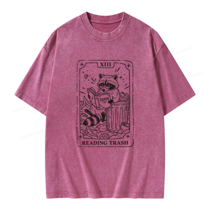 Pagewings Reading Trash Unisex Washed T-shirt