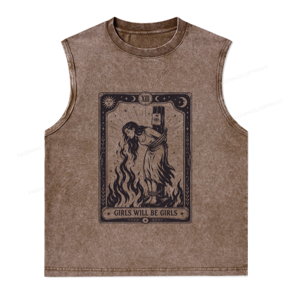Pagewings Girls Will Be Girls Unisex Washed Tank Top