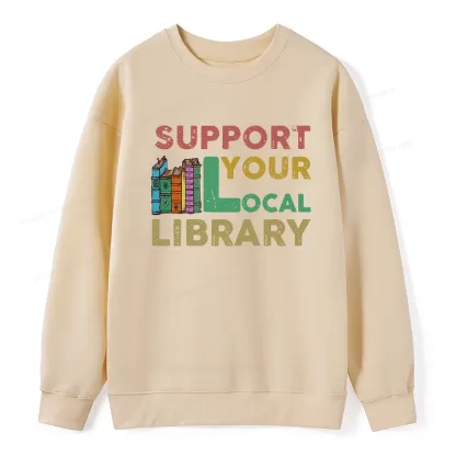 Pagewings Support Your Local Library Unisex Classic Sweatshirt