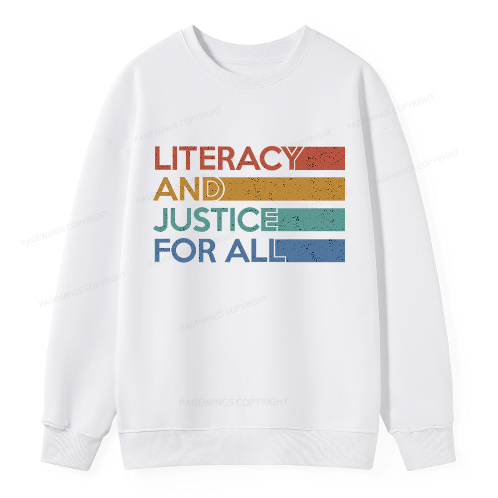 Pagewing Literacy and Justice For All Unisex Classic Sweatshirt