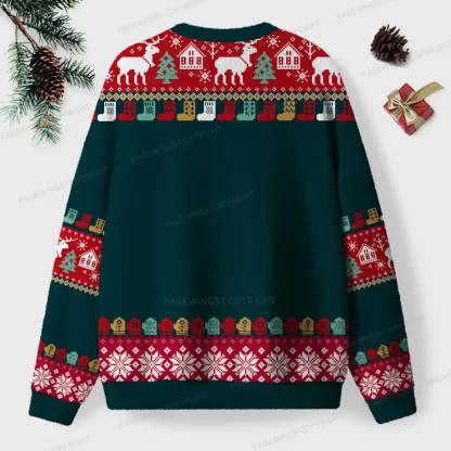 Pagewings All I Want For Christmas Is More Books Unisex Ugly Knit Sweatshirt