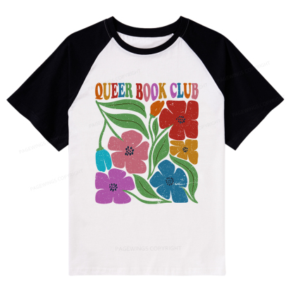 Pagewings Queer Book Club Raglan T-shirt