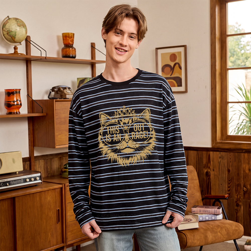 Pagewings This Is An Outrage Unisex Striped Long Sleeve T-Shirt