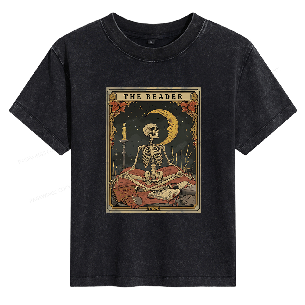 Pagewings The Reader Tarot Card Women's Washed T-shirt