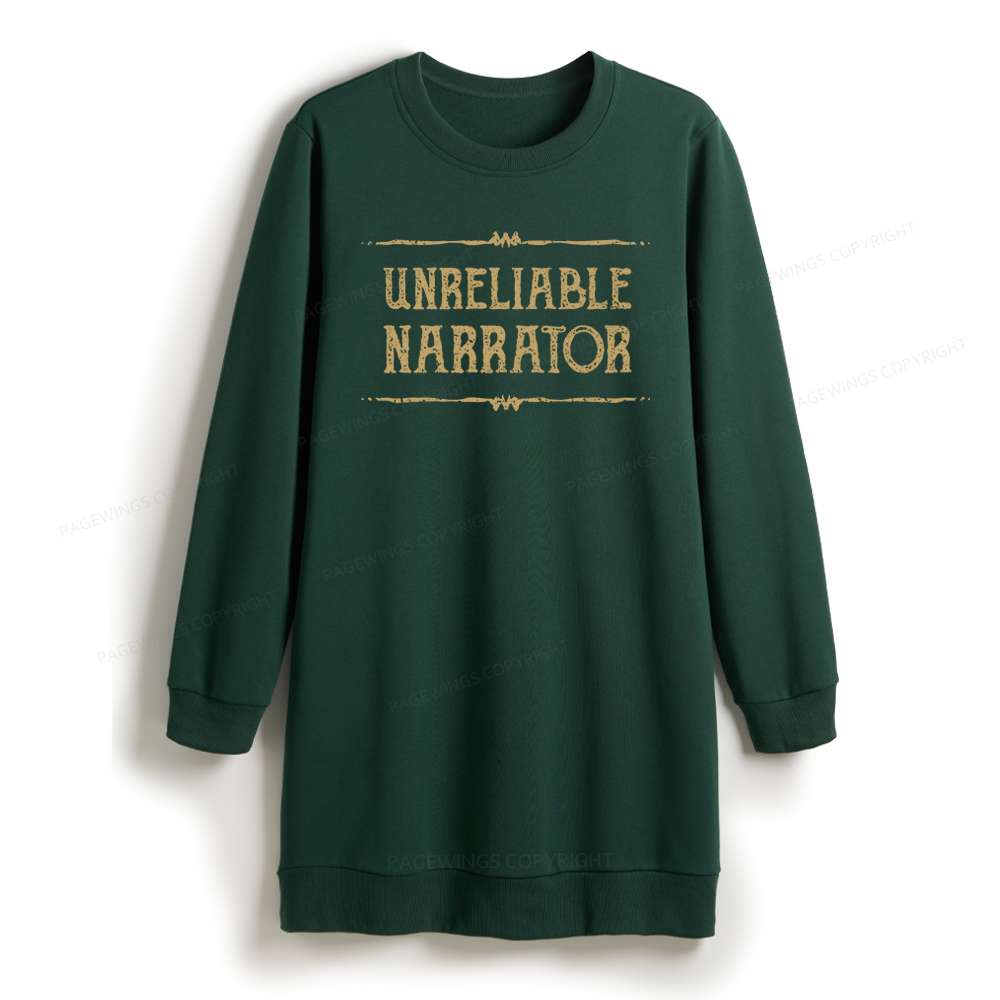 Pagewings Unreliable Narrator Sweatshirt Dress
