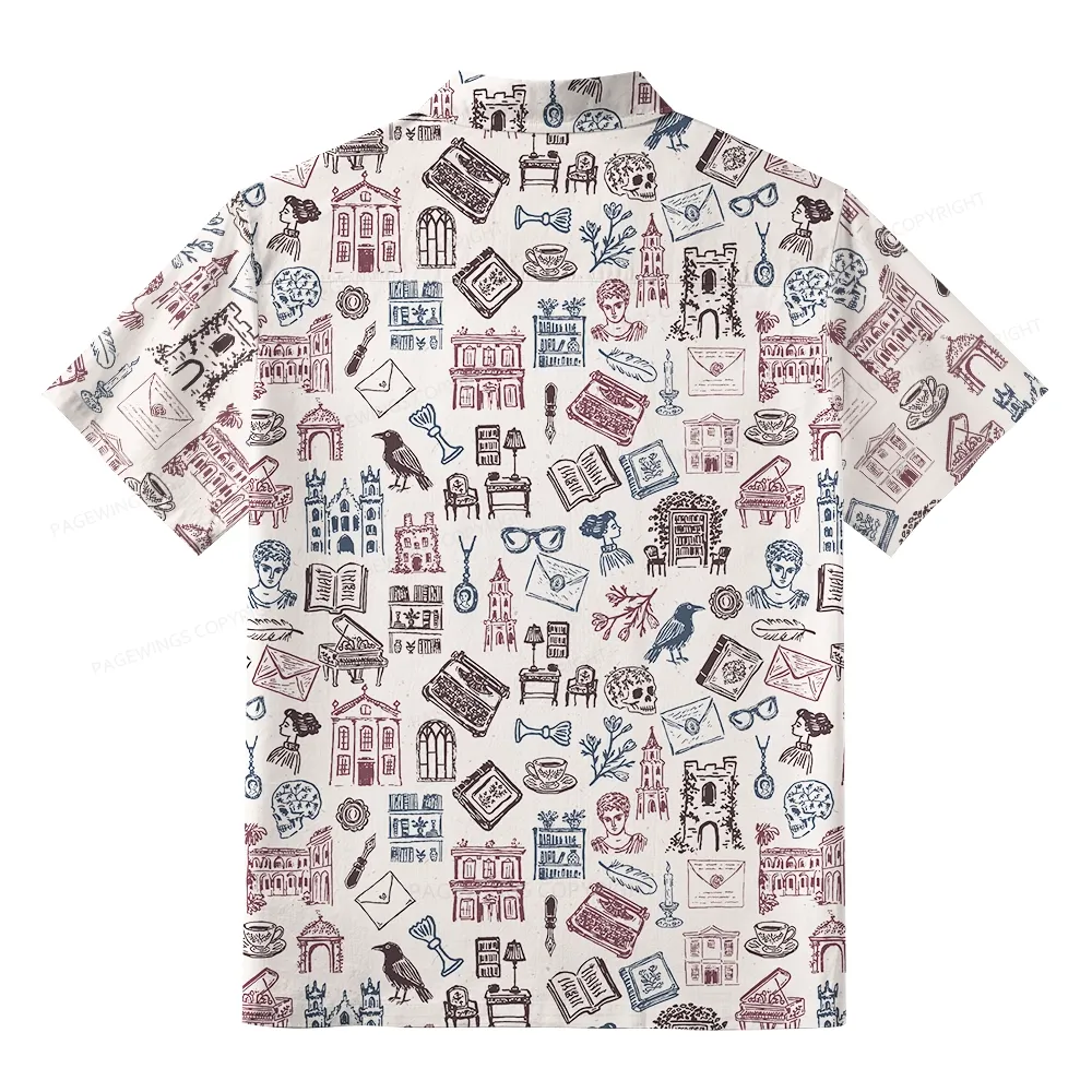 Pagewings Bookish Book Lovers Unisex Hawaiian Shirt