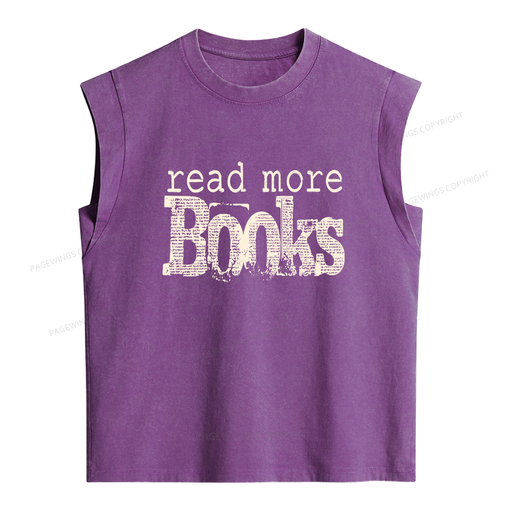 Pagewings Read More Books Women's Washed Tank Top