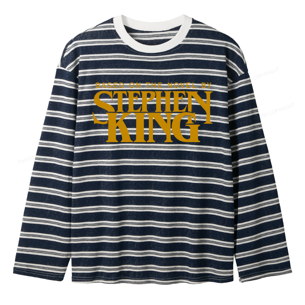 Pagewings Based On A Novel By Horror Writer Unisex Striped Long Sleeve T-Shirt