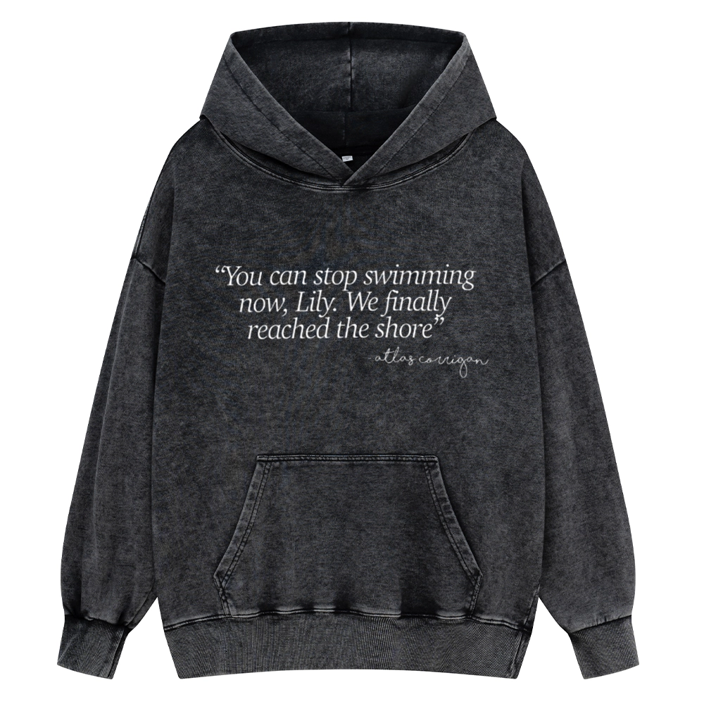 Pagewings It Ends With Us Unisex Washed Hoodie