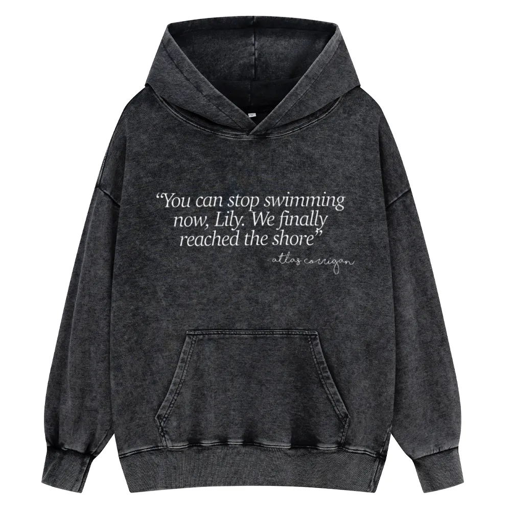 Pagewings It Ends With Us Unisex Washed Hoodie