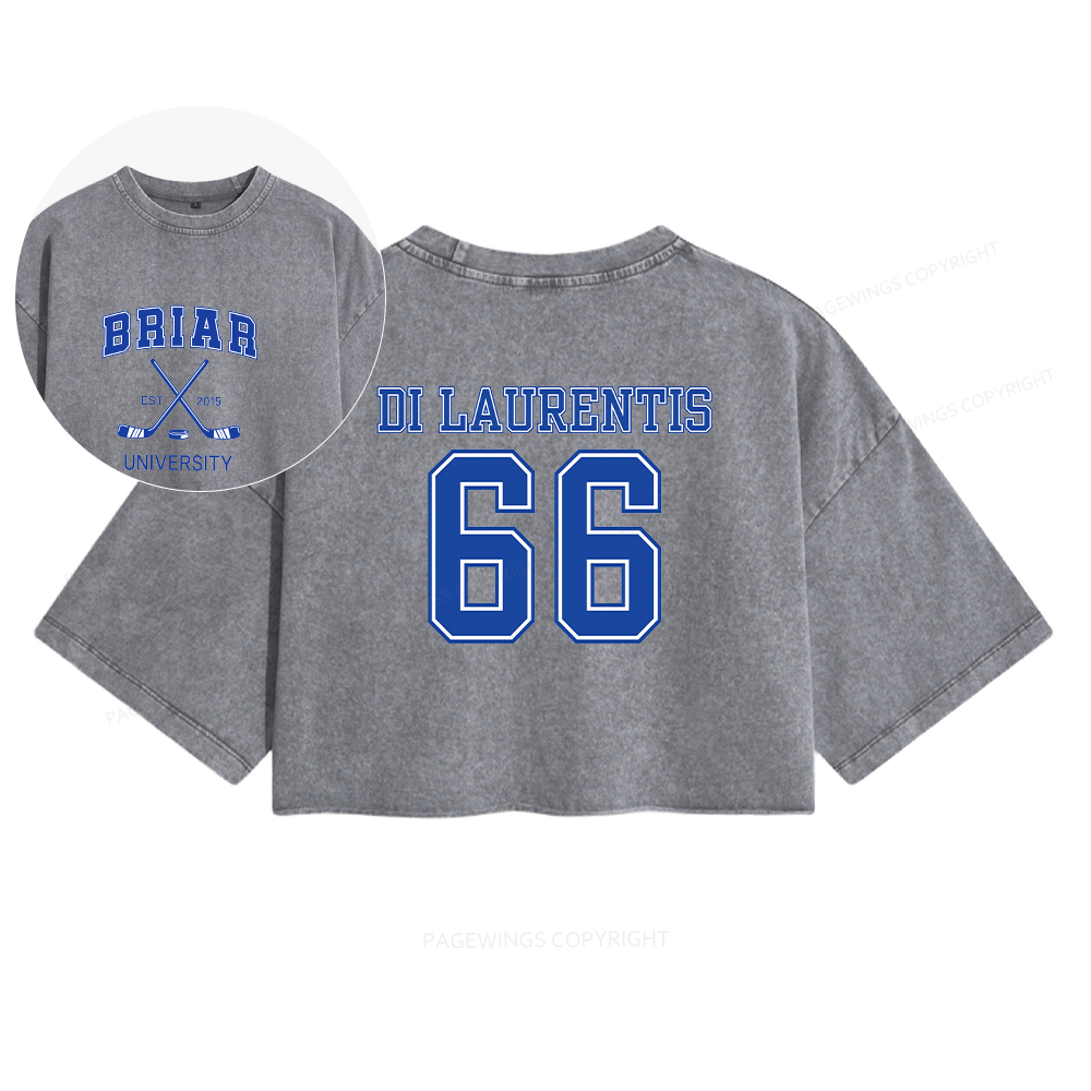 Pagewings Hockey Romance Women's Washed Cropped T-shirt