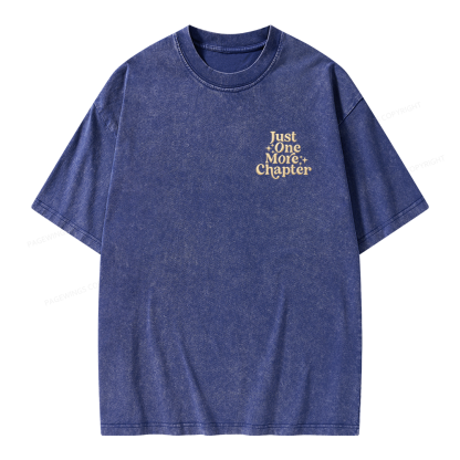 Pagewings Embroidered Just One More Chapter Unisex Washed T-shirt