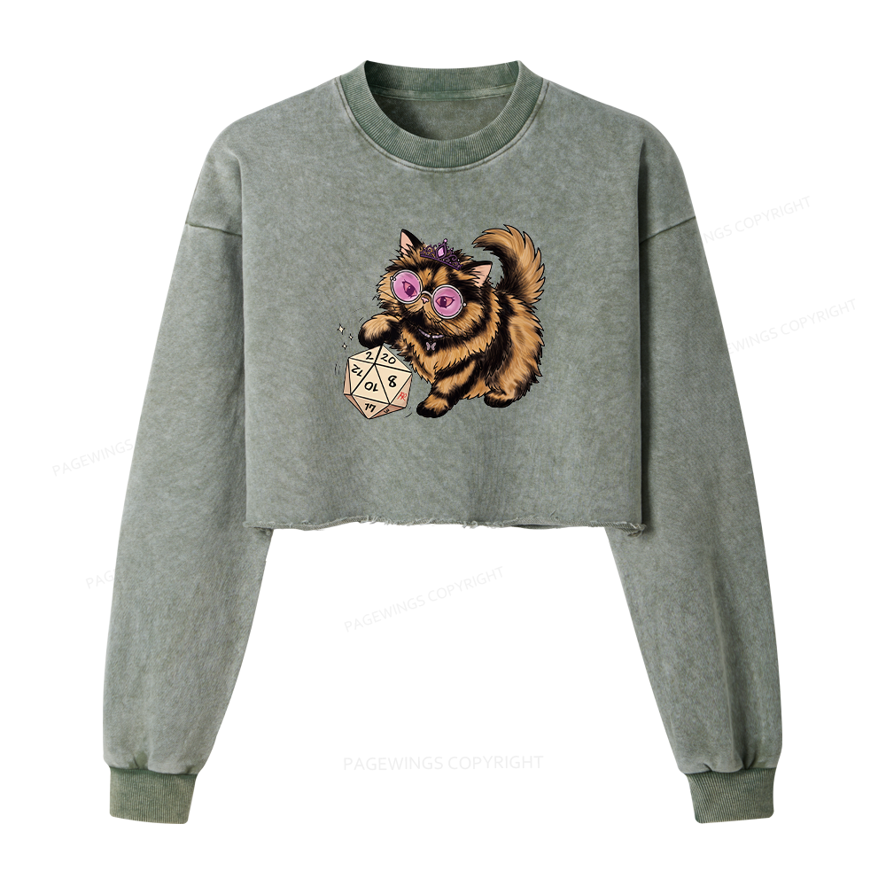 Pagewings Sci Fi Bookish Washed Crop Sweatshirt