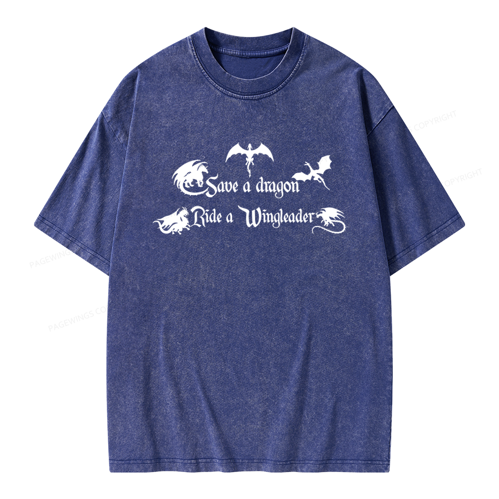 Pagewings Save a Dragon Unisex Washed T-shirt