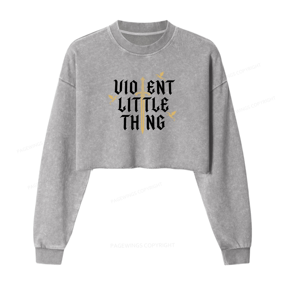 Pagewings Fantasy Reader Washed Crop Sweatshirt